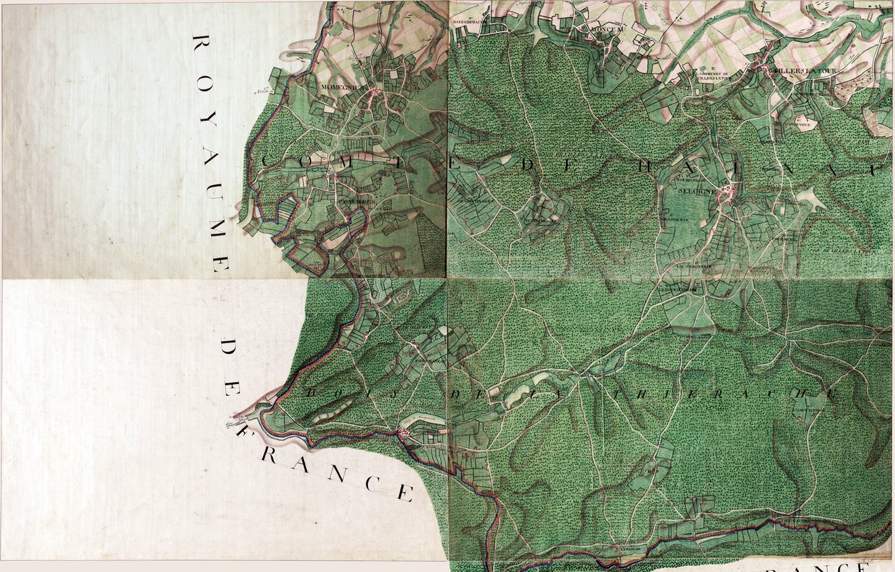 Mapa Seloigne - Seloignes, Belgie od Joseph de Ferraris