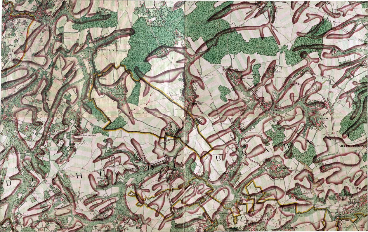 Mapa Seneffe, Belgie od Joseph de Ferraris