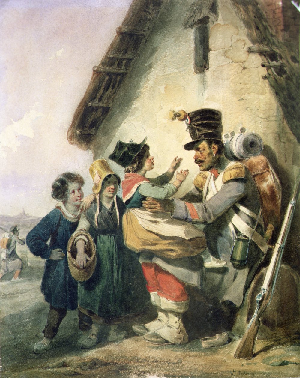 Návrat vojáka od Joseph Louis Hippolyte Bellange