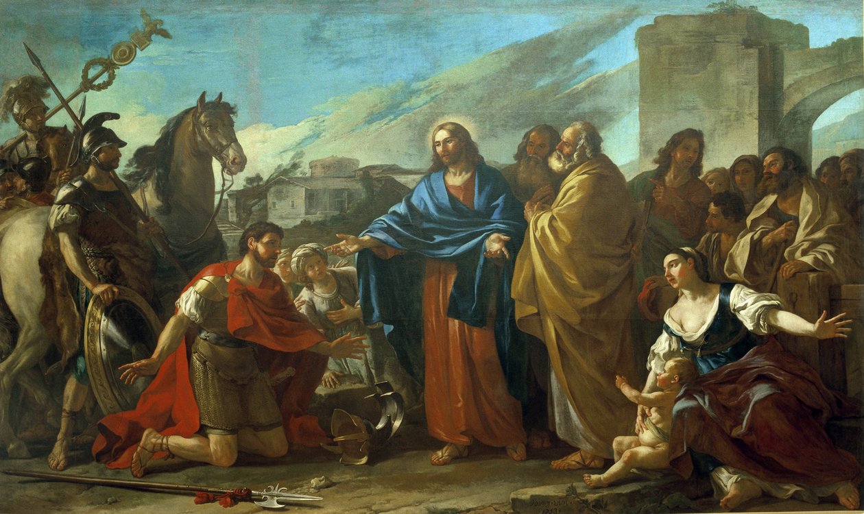 Zázraky Kristovy: „“ Centurion u nohou Kristových“ od Joseph Marie, the Elder Vien