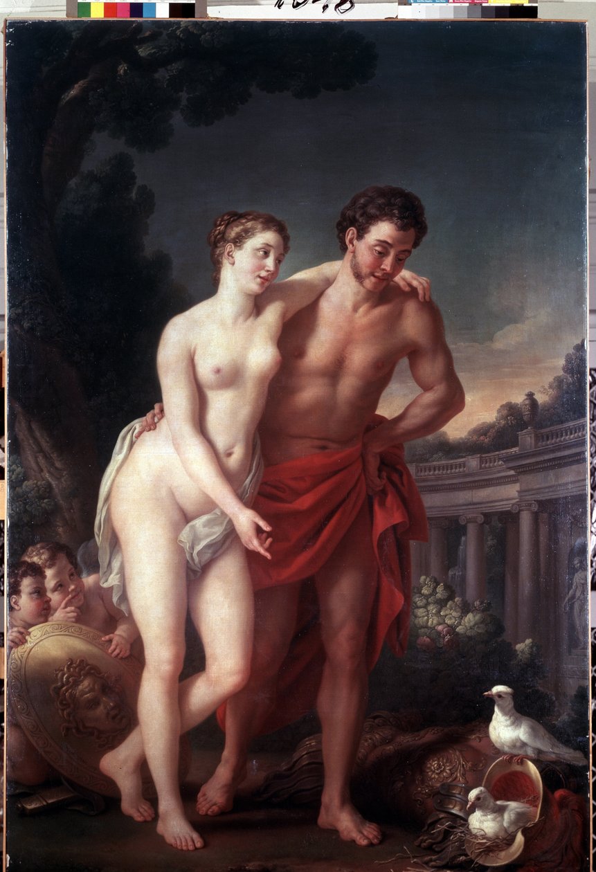 Venuše a Mars (Venuše a Mars). Obraz Josepha Marie Viena (1716-1809). Olej na plátně, 225 x 151 cm od Joseph Marie the Elder Vien