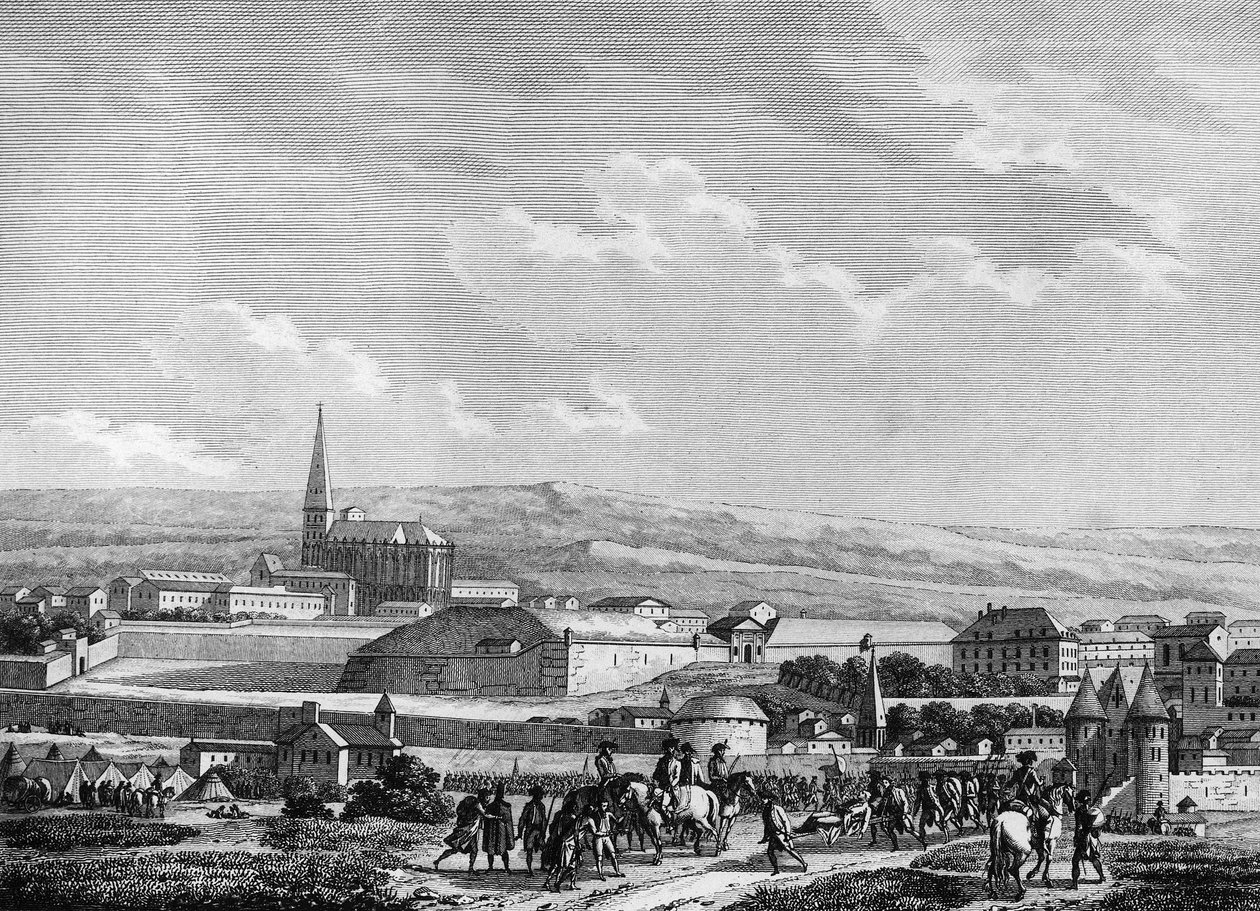 Francouzská revoluce a kontrarevoluční hnutí. Pruská Armee v bitvě u Verdunu: Dobytí Verdunu a smrt Nicolase Josepha Beaurepaire Francouzský důstojník (1740-1792), velitel náměstí 2. září od Joseph (after) Swebach Desfontaines