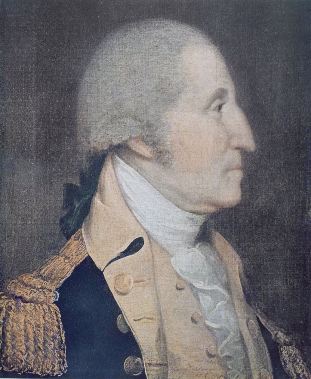George Washington (1732-99) (barevné lito) od Joseph (after) Wright