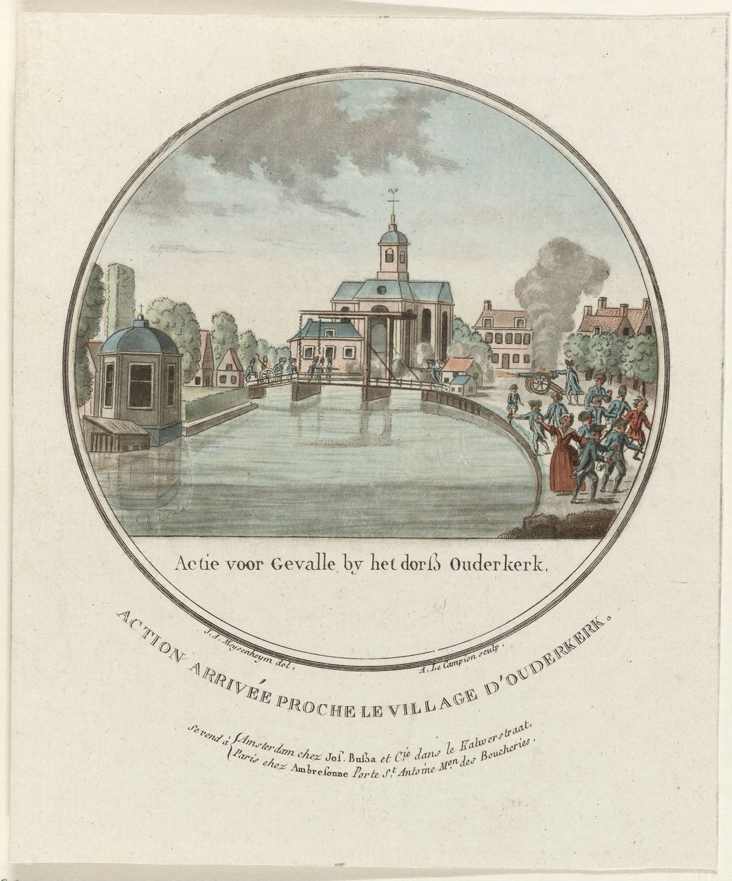 Útok na Ouderkerk aan de Amstel, 1787 Akce pro Gevalle od dorß Ouderkerk / Akce arrivée proche le village d