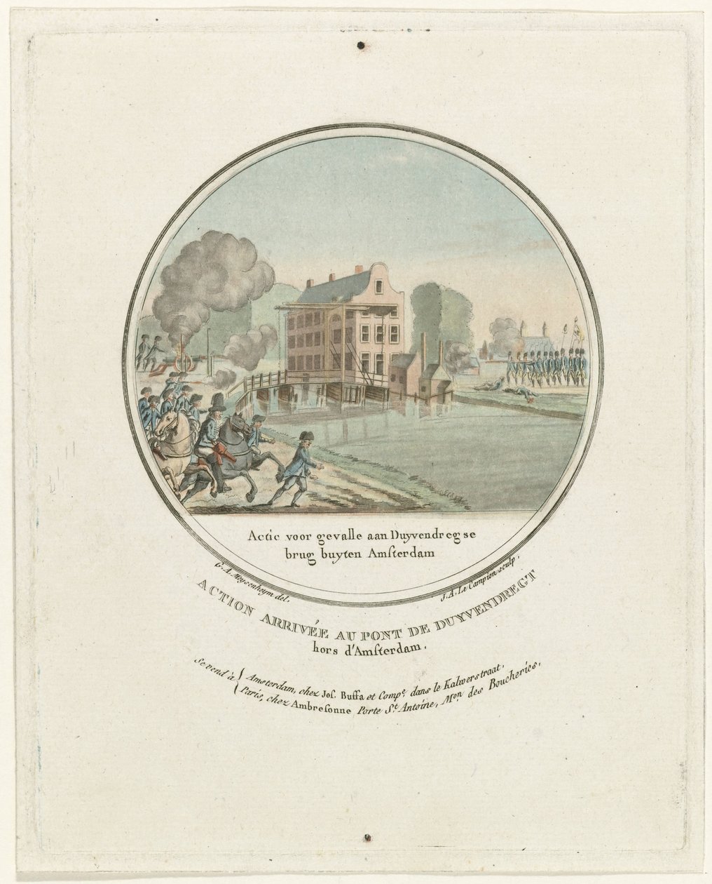Útok na most Duivendrecht, 1787 Akce pro Gevalle aan Duyvendregse brug buyten Amsterdam / Akce arrivée au pont de Duyvendregt hors d