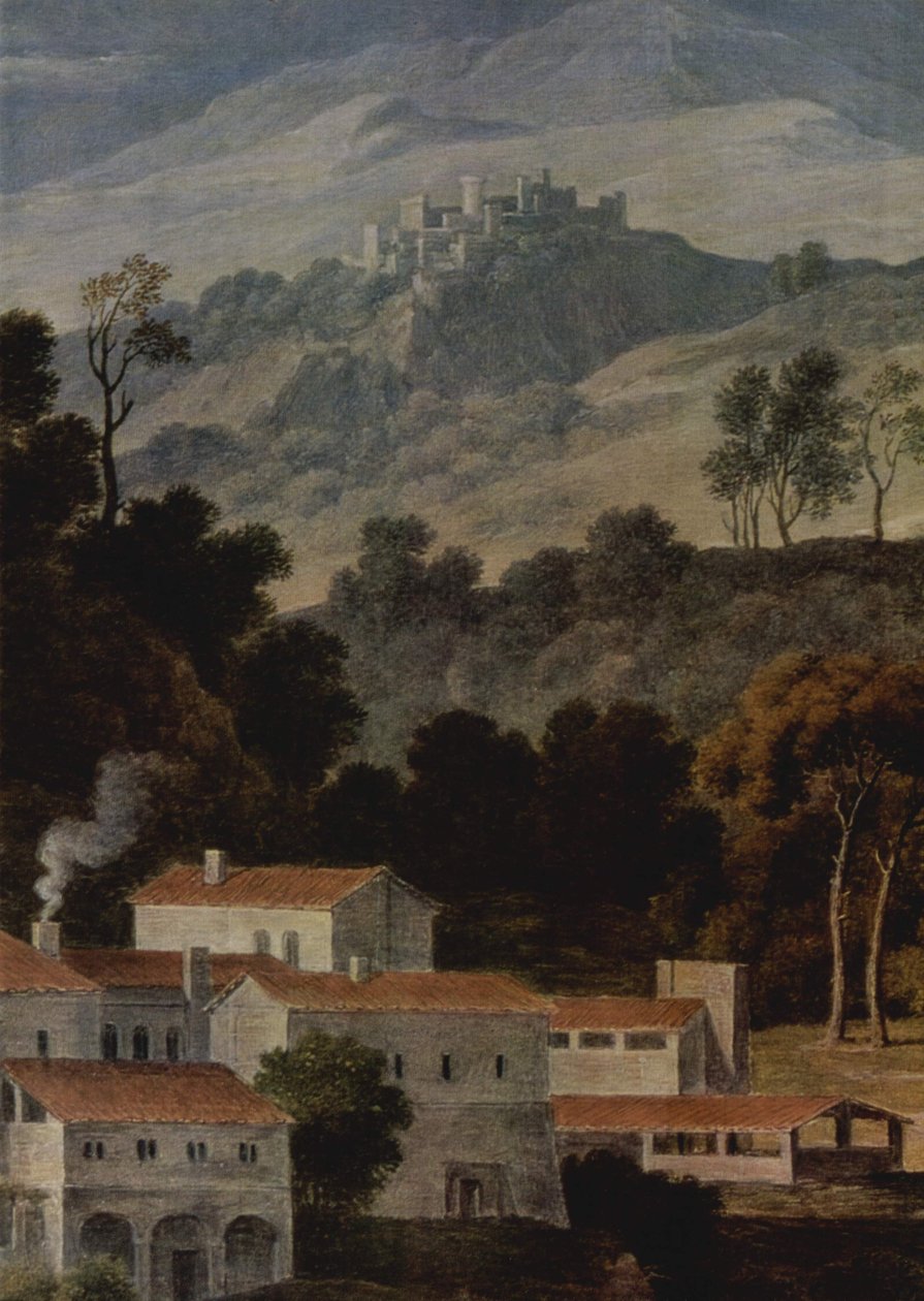 německy: Das Kloster San Francesco im Sabinergebirge bei Rom Klášter San Francesco di Civitella v Sabinských horách od Joseph Anton Koch