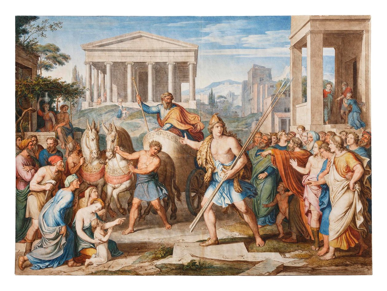 Iásón přichází do Iolku od Joseph Anton Koch