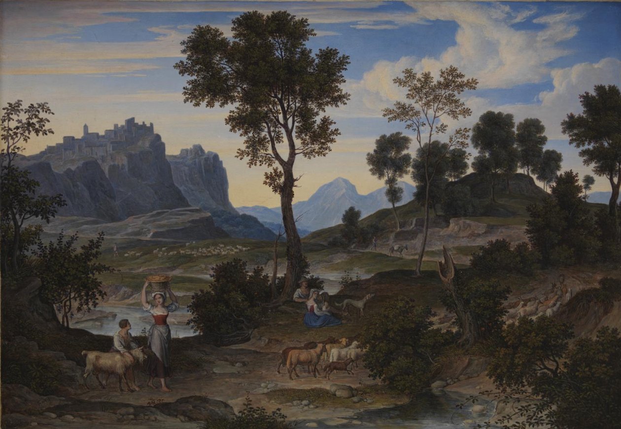 Krajina z Civitella poblíž Olevano od Joseph Anton Koch