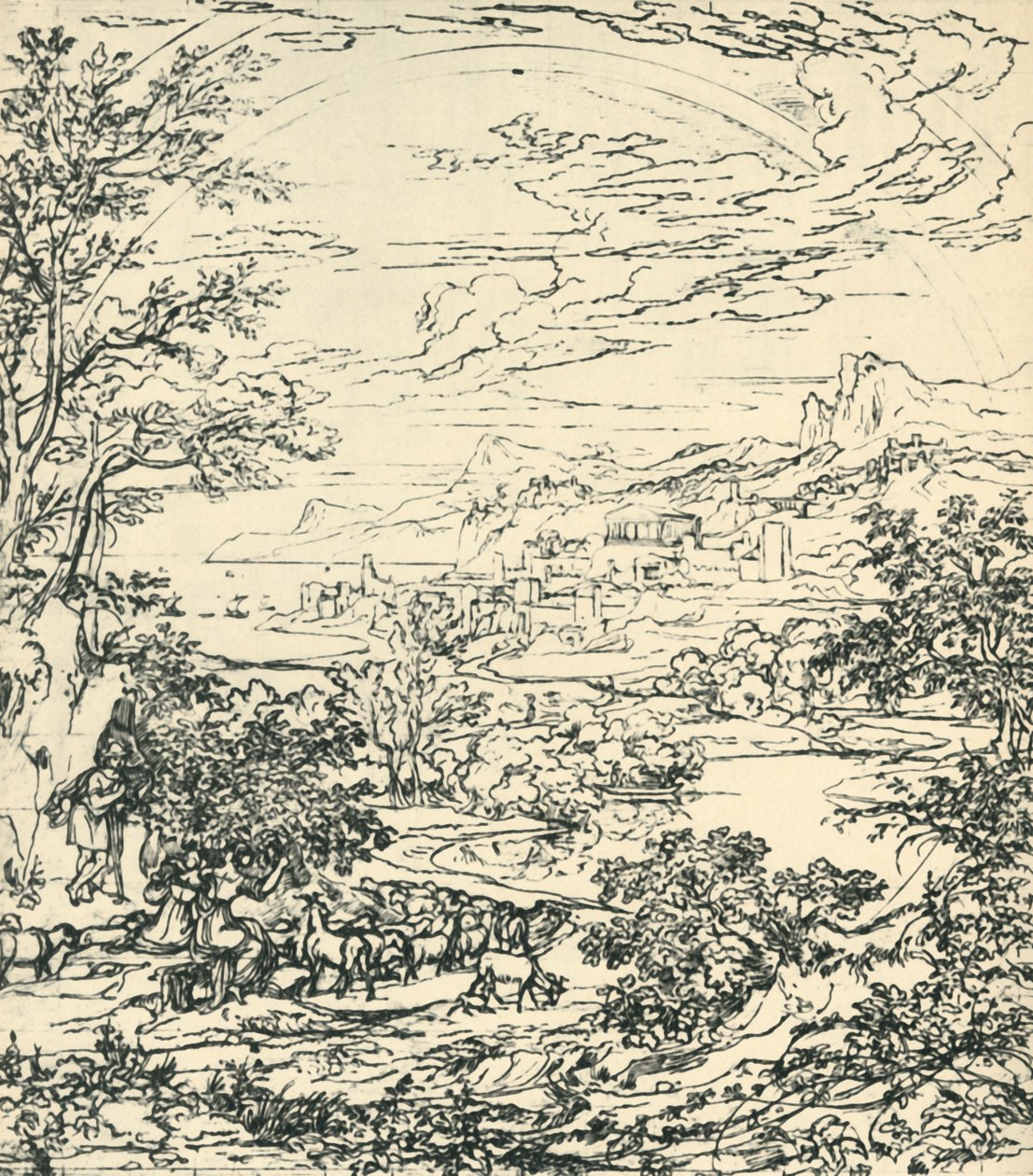 Krajina s duhou, konec 18.-začátek 19. století, 1943. od Joseph Anton Koch