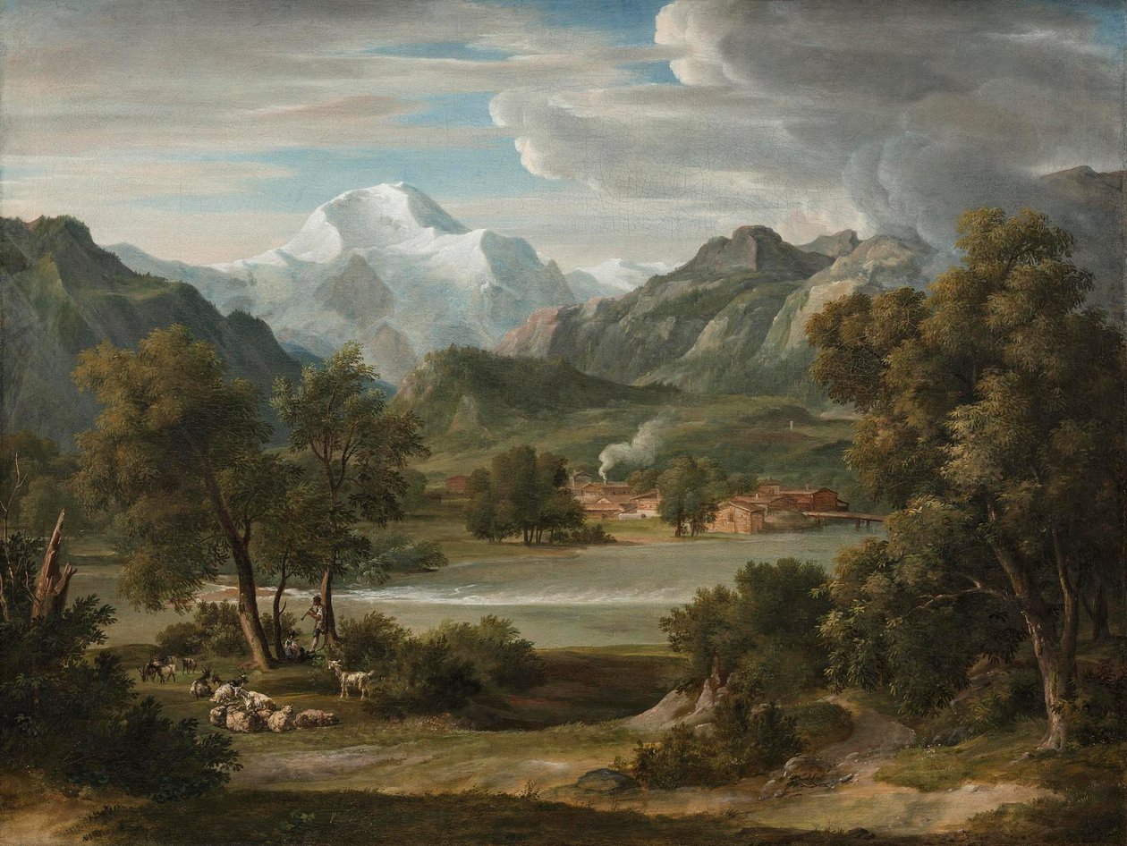 Údolí Lauterbrunnen u Unterseenu s horou Jungfrau od Joseph Anton Koch