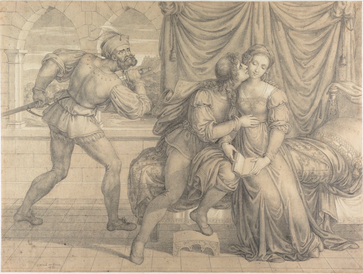 Paolo a Francesca, překvapení Gianciotto Malatesta, 1809. od Joseph Anton Koch