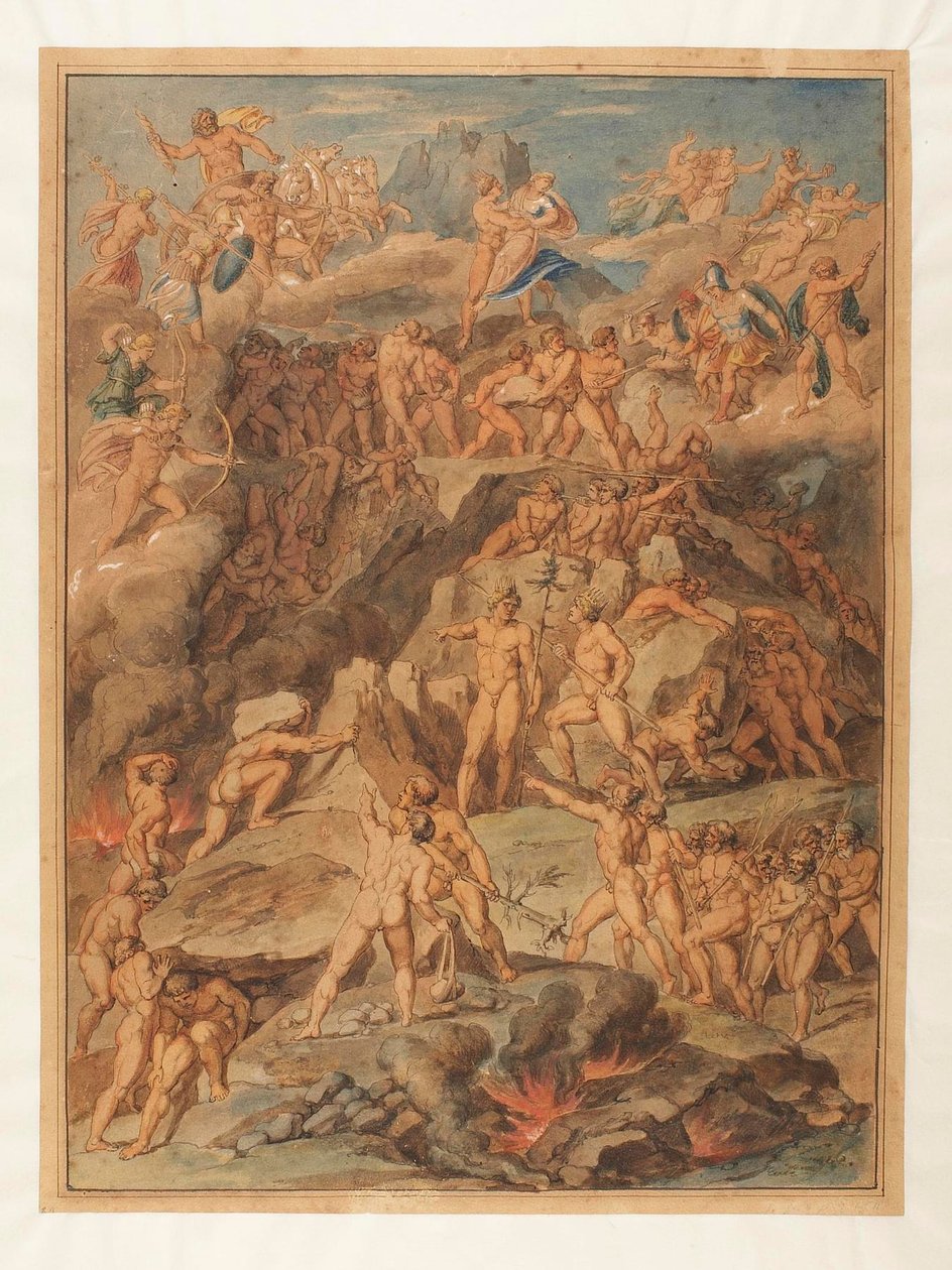 Der Kampf der Giganten mit den Göttern od Joseph Anton Koch