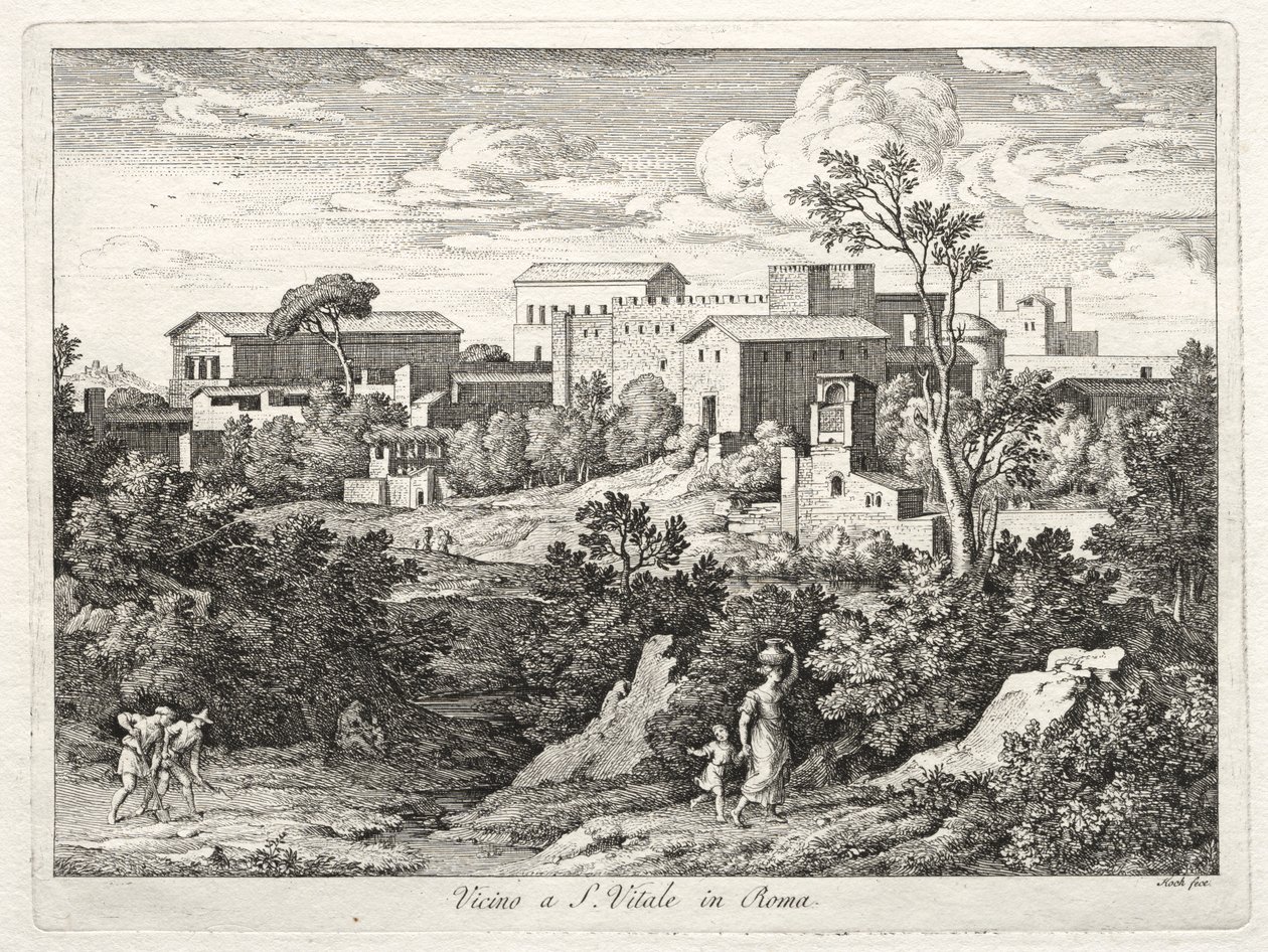 Pohled na San Vitale, Řím od Joseph Anton Koch