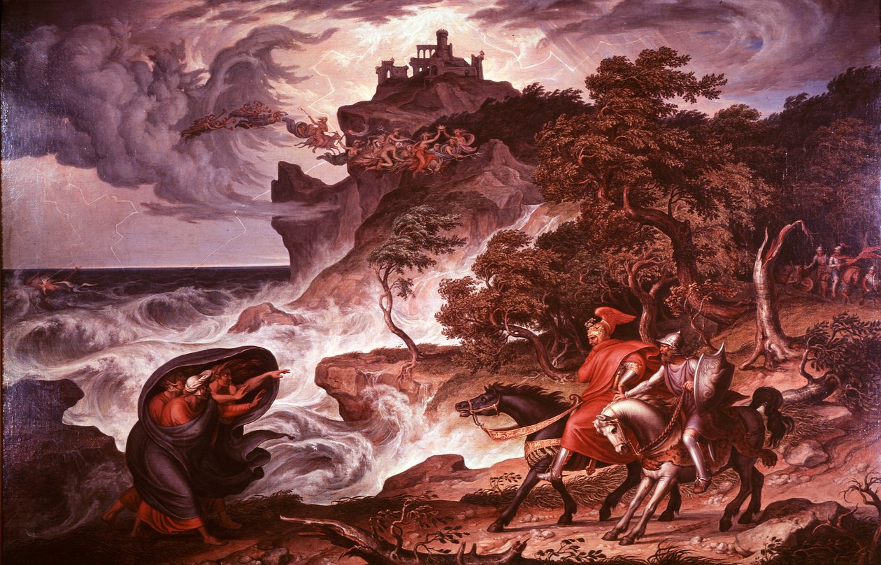 Macbeth a čarodějnice, 1835 od Joseph Anton Kock
