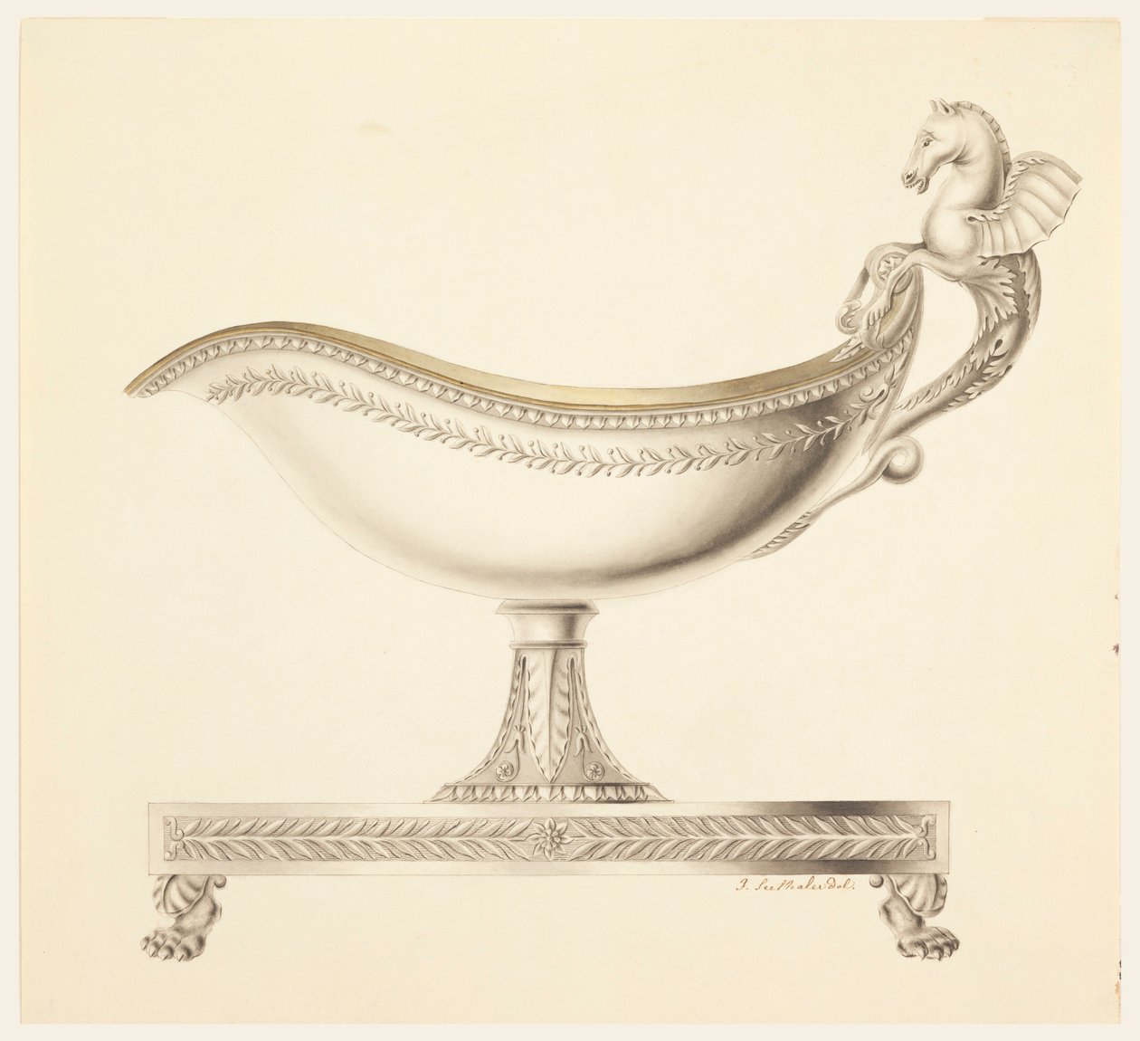 Kresba, Výška lodi s omáčkou, 1790-1825 od Joseph Anton Seethaler Ii