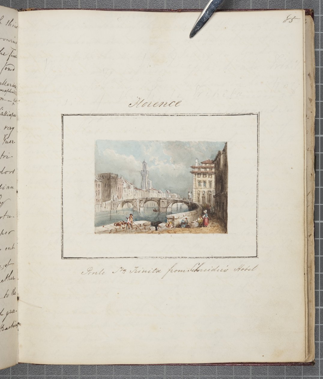 Florencie, vloženo do Thomas Moodys Journal o turné po Švýcarsku a Itálii, 1822 (wc na papíře) od Joseph Axe Sleap