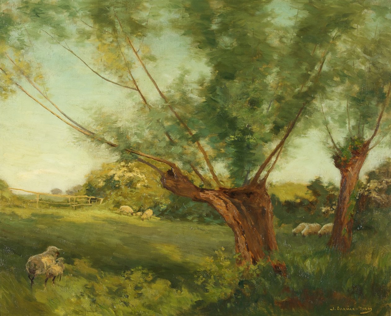 Bibury, Cotswold Hills (olej na plátně) od Joseph Barnard Davis