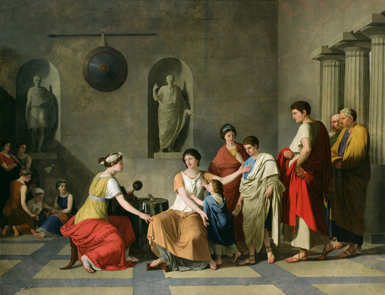 Matka Gracchi, kolem roku 1780 (olej na plátně) od Joseph Benoît Suvée