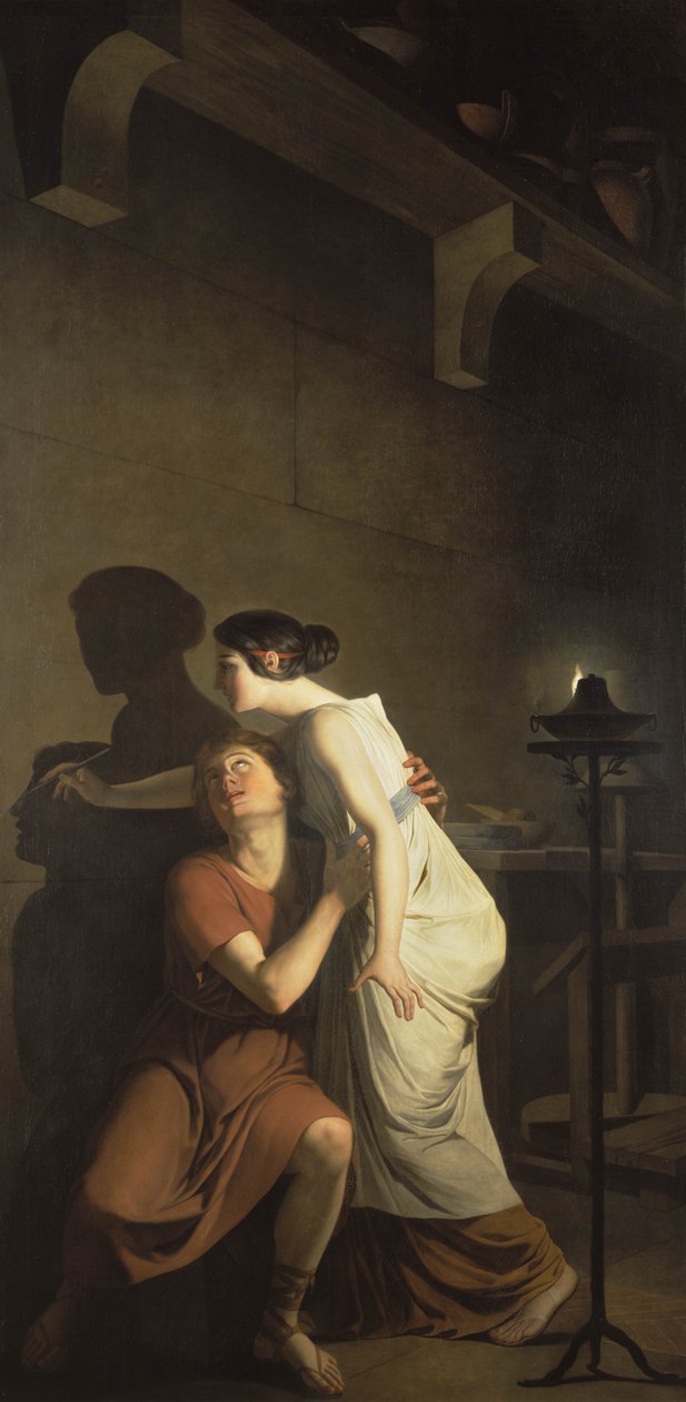 Dibutades, nebo původ kresby, 1791 od Joseph Benoît Suvée