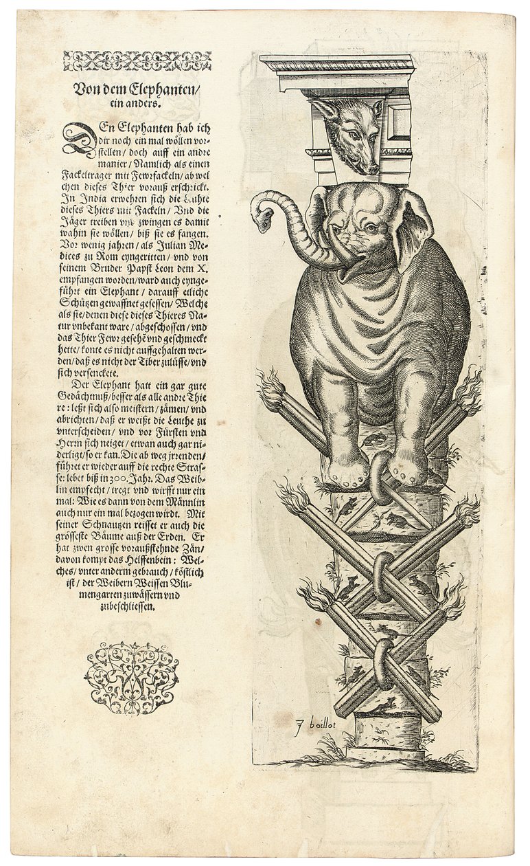 Sloup s postavou slona, 1604 od Joseph Boillot