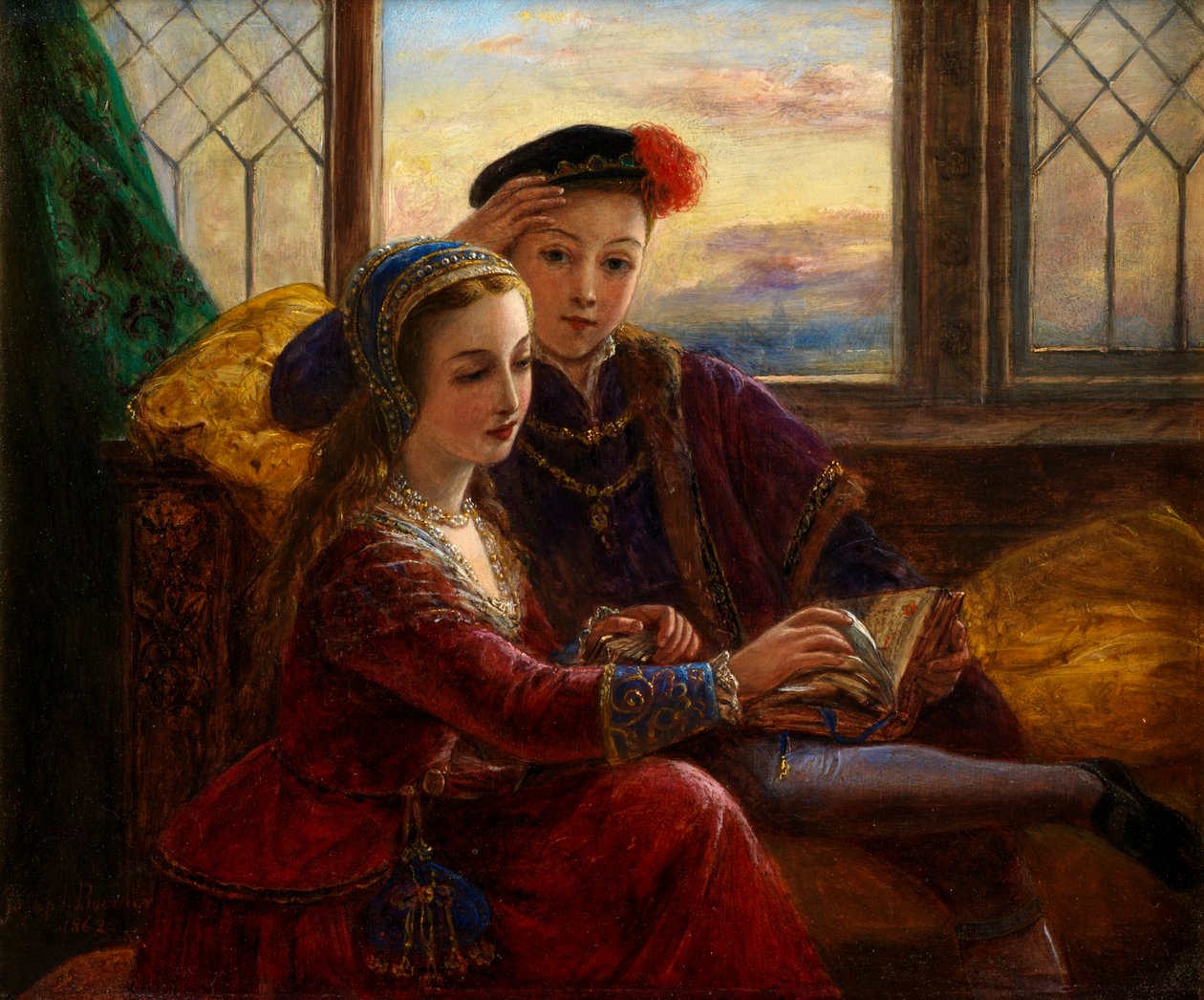 Edward VI a Lady Jane Gray (olej na palubě) od Joseph Bouvier