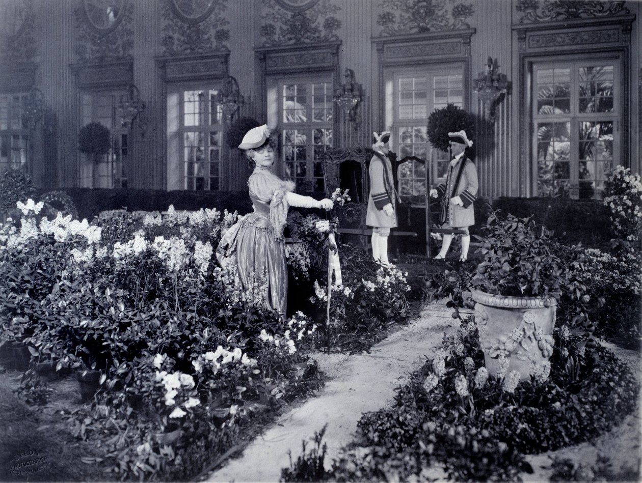 Rejane (Gabrielle Charlotte Reyu, dit) (1856-1920), francouzský komik přijíždějící v křesle nosit kostým na ples v New Yorku v roce 1905 od Joseph Byron