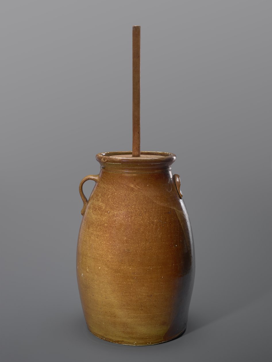 Churn, c. 1873-1900 (glazovaná kamenina se dřevem) od Joseph C. (attr.to) Rushton