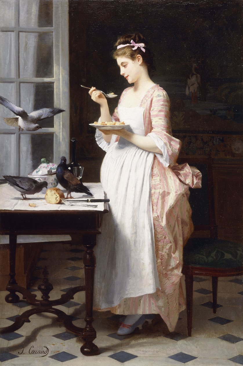 Krmení holubů, od Joseph Caraud