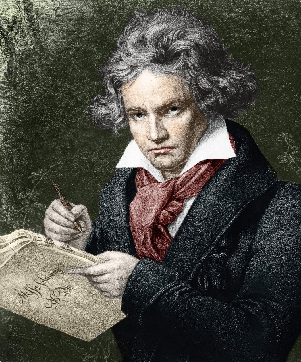 Ludwig van Beethoven (1770-1827), skladatel la Missa solemnis, po Karlu Josephu Stielerovi (1781-1858) od Joseph Carl (after) Stieler