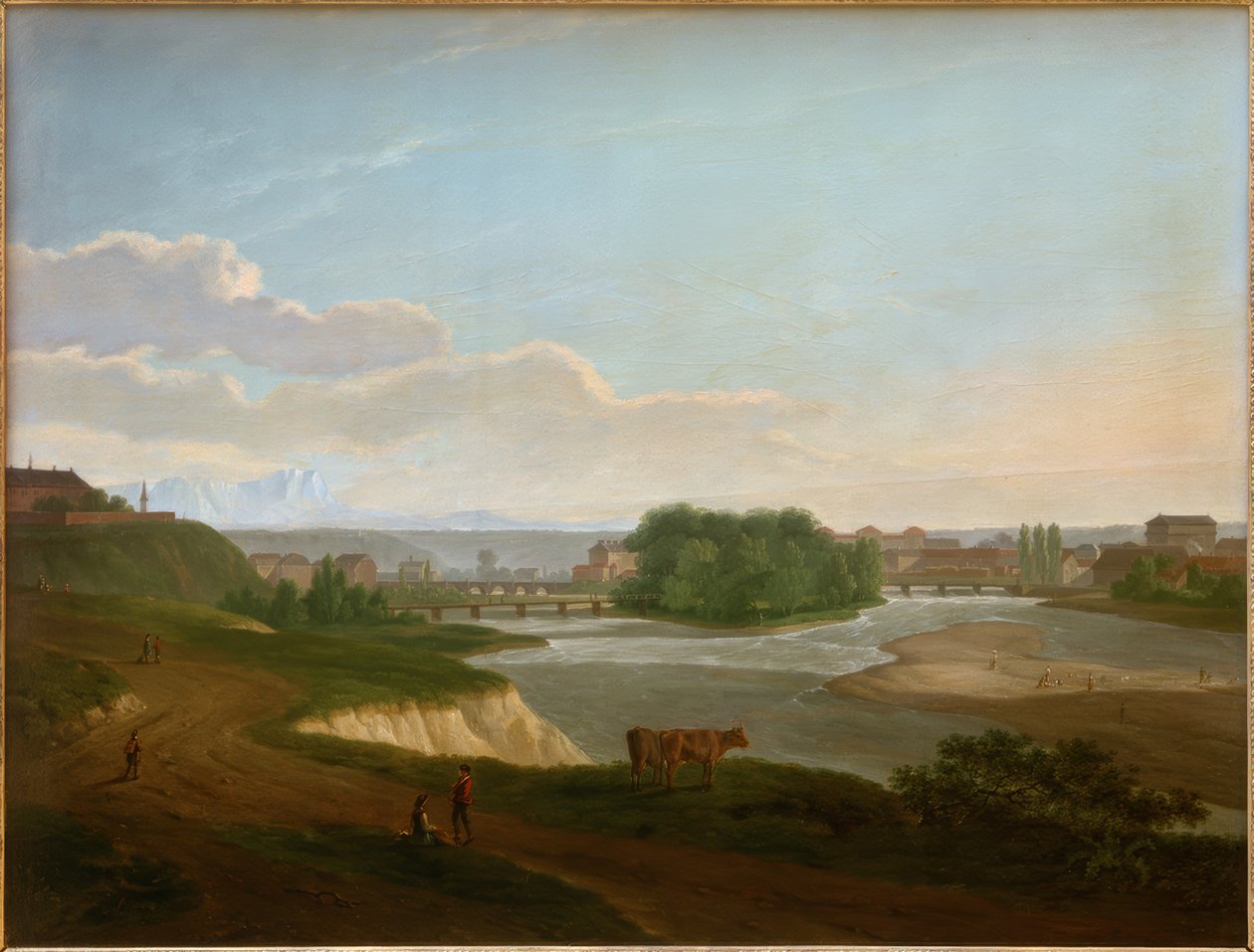 Pohled na Mnichov s Isarem od Joseph Carl Cogels