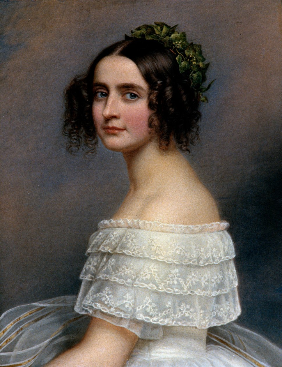 Portrét princezny Alexandry de Baviere (Alexandra Amalie von Bayern, Alexandra Bavorská) (1826-1875) - Obraz Josepha Karla Stielera (1781-1858) Ec. Alles od Joseph Carl Stieler