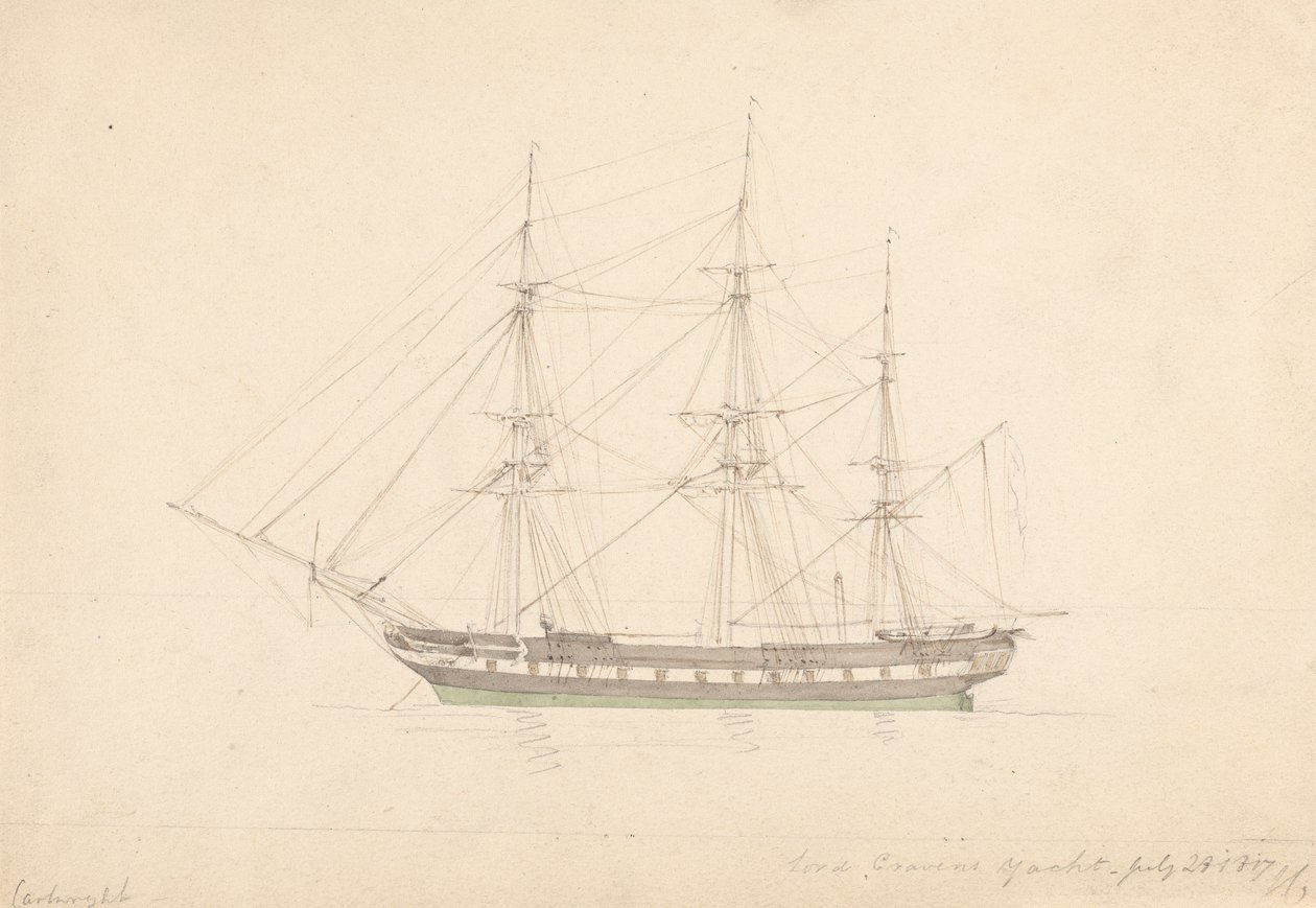 Jachta lorda Cravena, 23. července 1817 od Joseph Cartwright