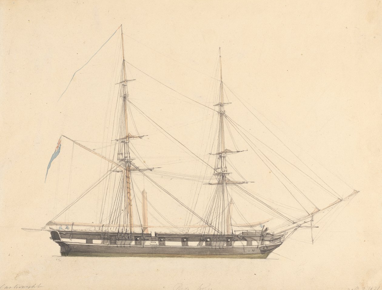 Single Brig s Union Jackem a třemi figurami od Joseph Cartwright