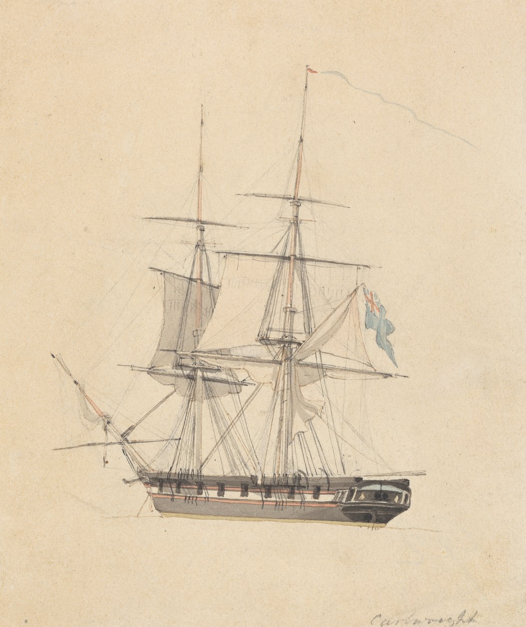 Single Hermafrodit Brig, záď vpřed od Joseph Cartwright