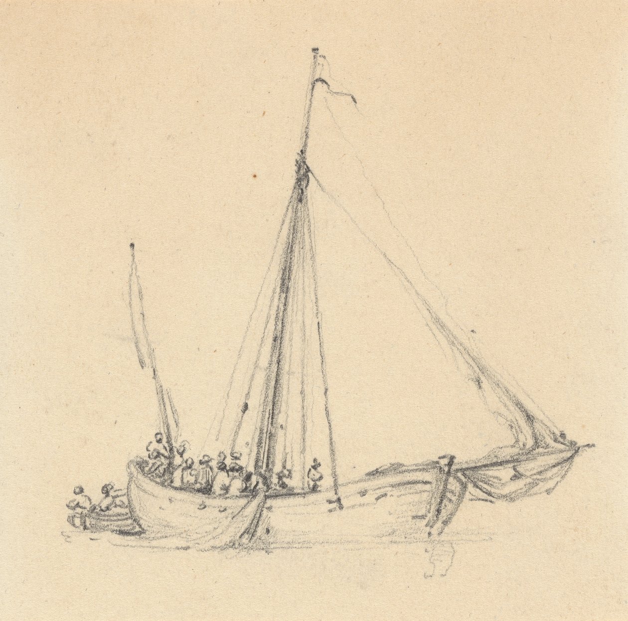 Jeden ketch, luk vpřed; Veslice vzadu od Joseph Cartwright