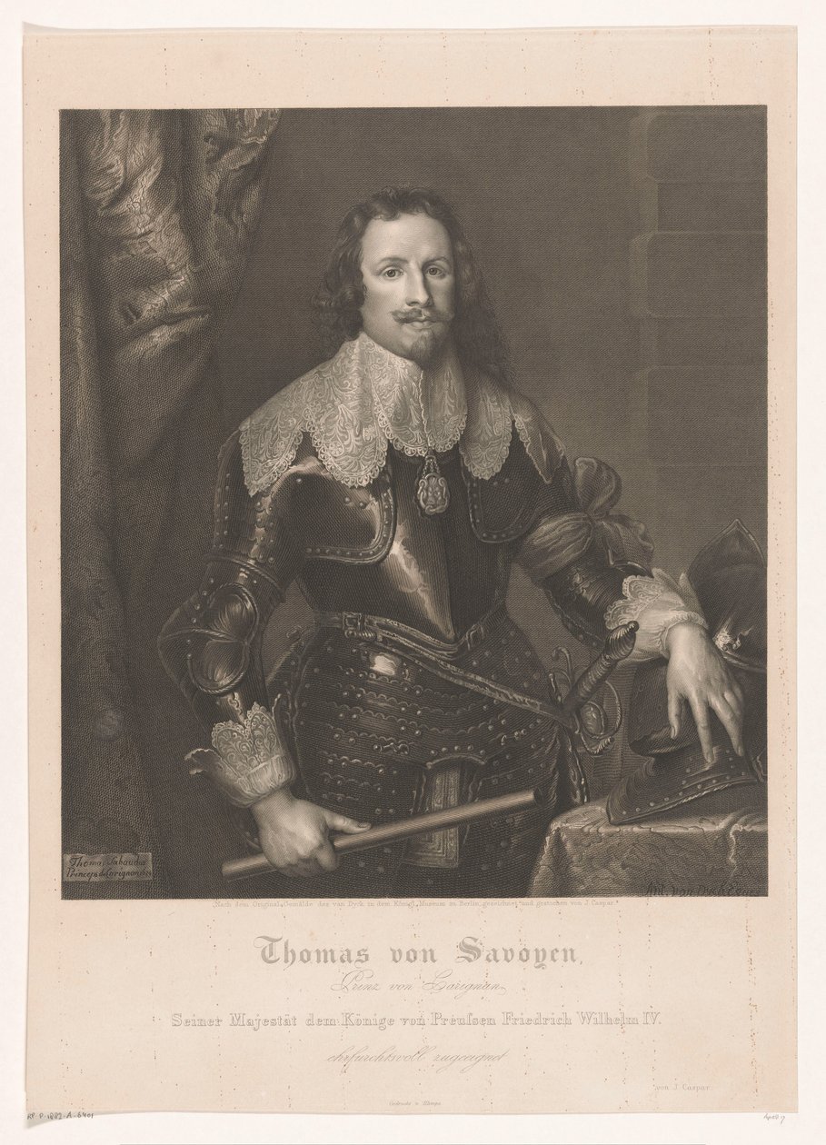 Portrét van Francesco Tommaso van Savoye, pod vedením van Carignano od Joseph Caspar