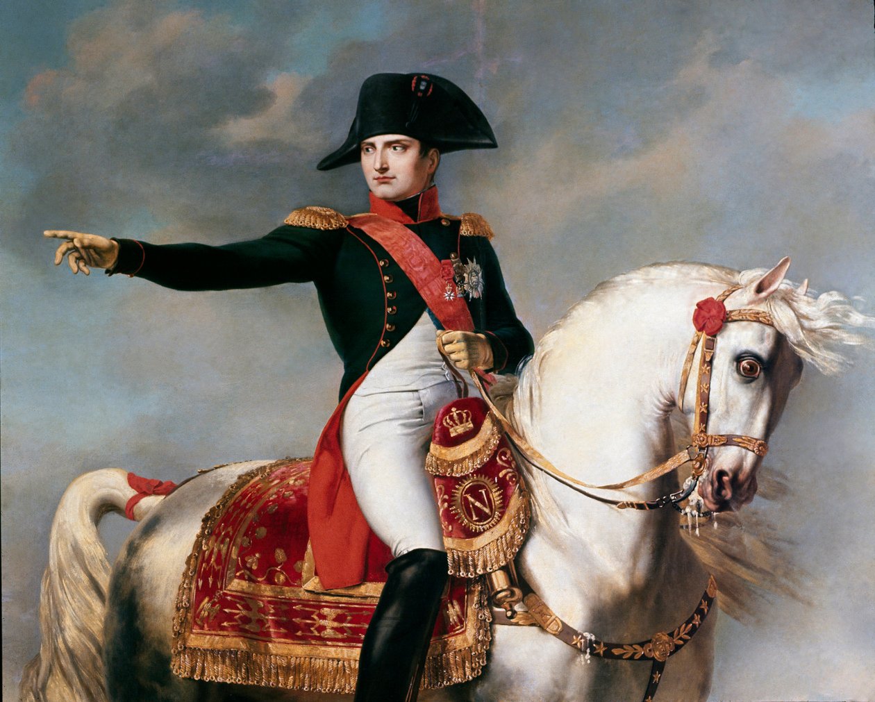 Napoleon na bitevním poli u Wagramu, detail, Joseph Chabord (1786-1848) od Joseph Chabord