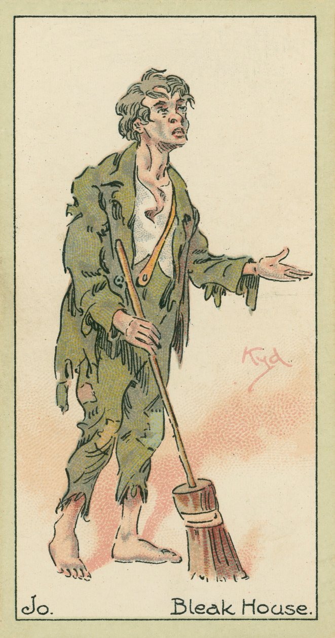 Jo, Ponurý dům (barevná litografie) od Joseph Clayton (1856-1937) (after) Clarke