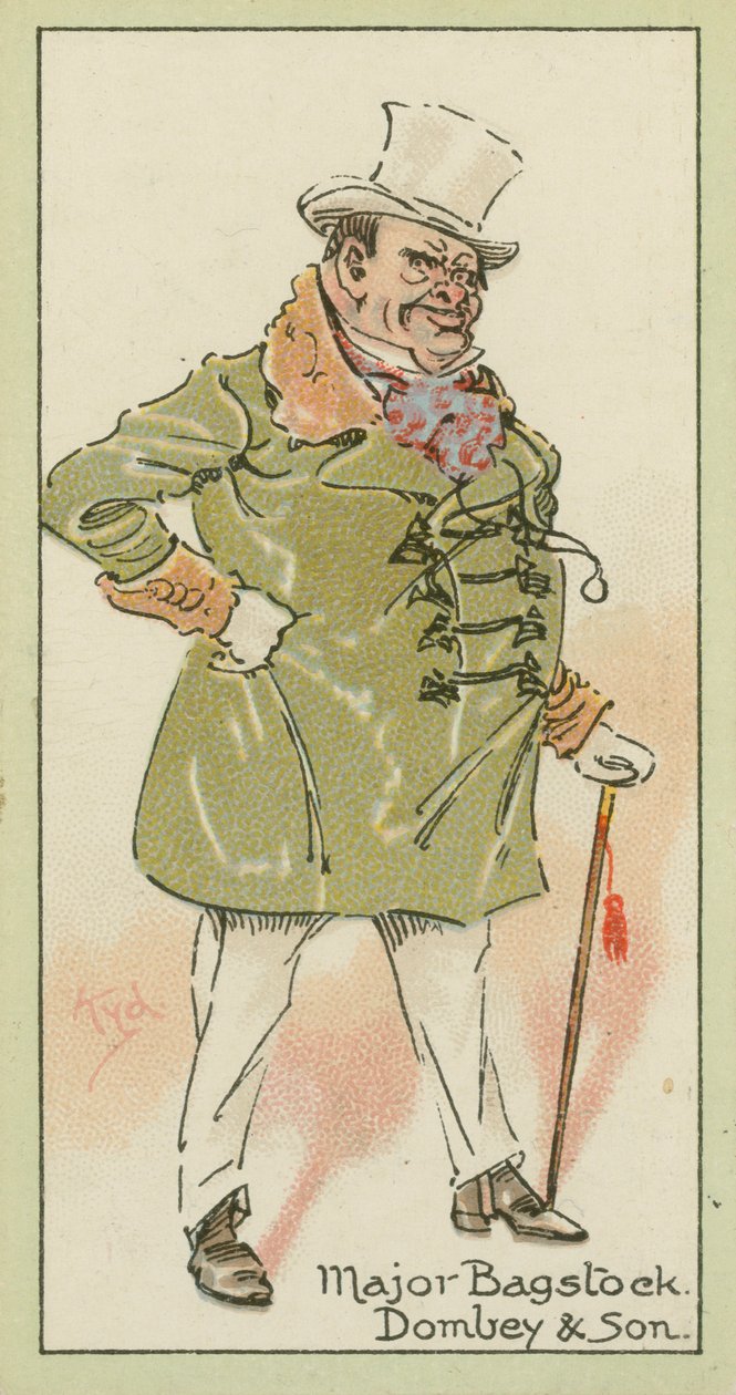 Major Bagstock, Dombey  Son (barevná litografie) od Joseph Clayton (1856-1937) (after) Clarke