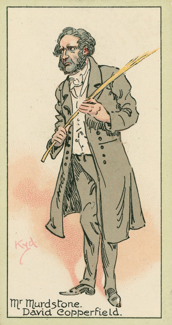 Pan Murdstone, David Copperfield (barevná litografie) od Joseph Clayton (1856-1937) (after) Clarke