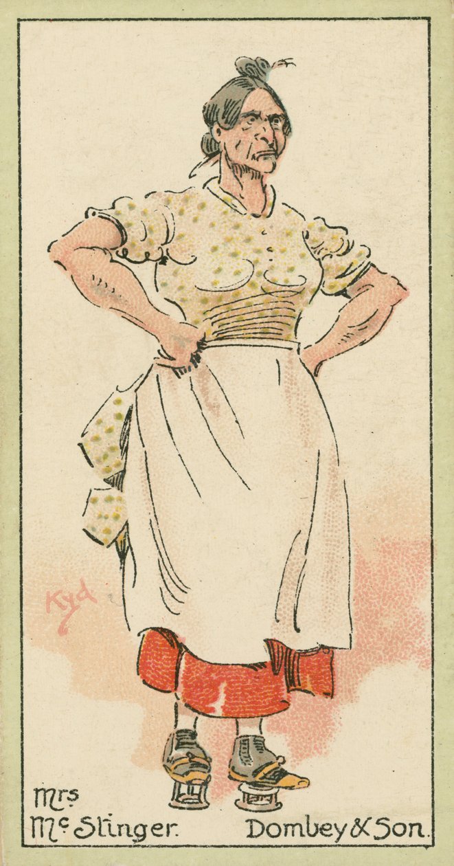 Paní McStingerová, Dombey  syn (barevná litografie) od Joseph Clayton (1856-1937) (after) Clarke
