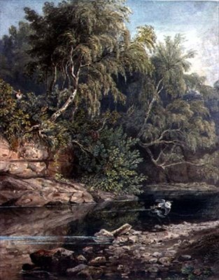 Woodland Scene, s polekanou volavkou od Joseph Clayton Bentley