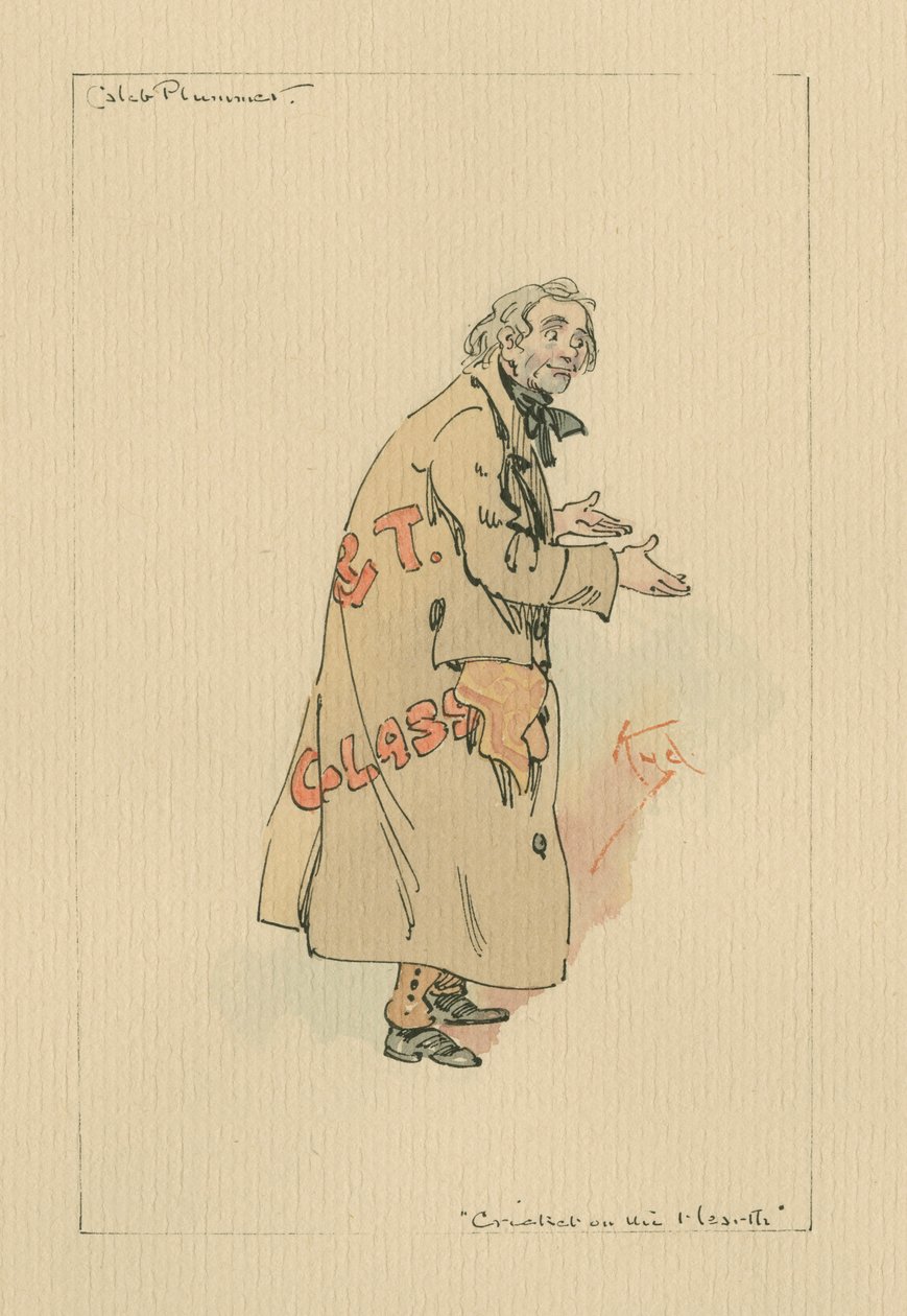 Caleb Plummer – Cricket on the Hearth, cca 20. léta 20. století (pero a inkoust s wc na papíře) od Joseph Clayton Clarke