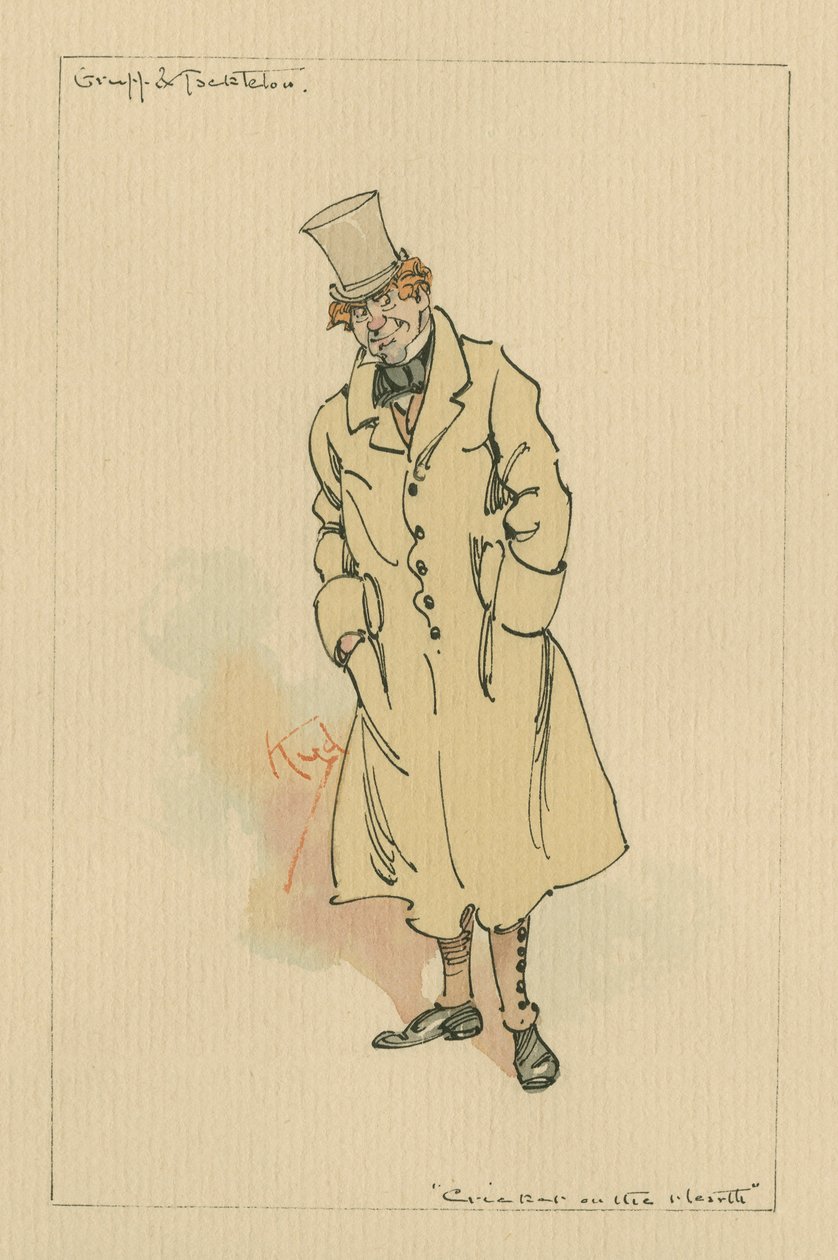 Gruff und Tackleton – Cricket on the Hearth, cca 20. léta 20. století (pero a inkoust s wc na papíře) od Joseph Clayton Clarke