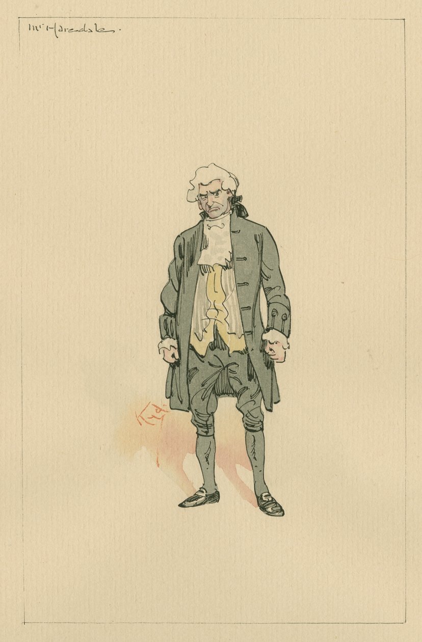 Pan Geoffrey Haredale, cca 20. léta (pero a inkoust s wc na papíře) od Joseph Clayton Clarke