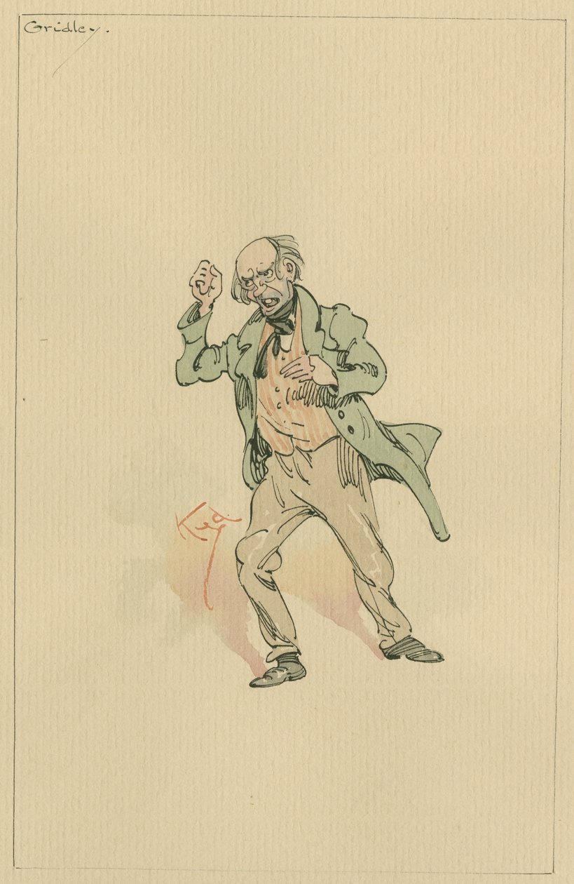 Pan Gridley, cca 20. léta (pero a inkoust s wc na papíře) od Joseph Clayton Clarke