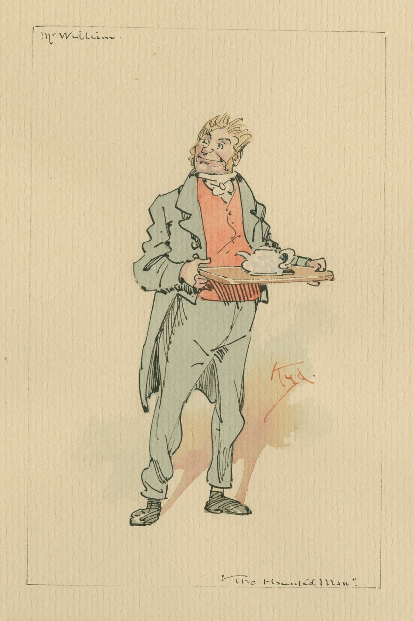 Pan William – Strašidelný muž a výhoda duchů, cca 20. léta 20. století (pero a inkoust s wc na papíře) od Joseph Clayton Clarke