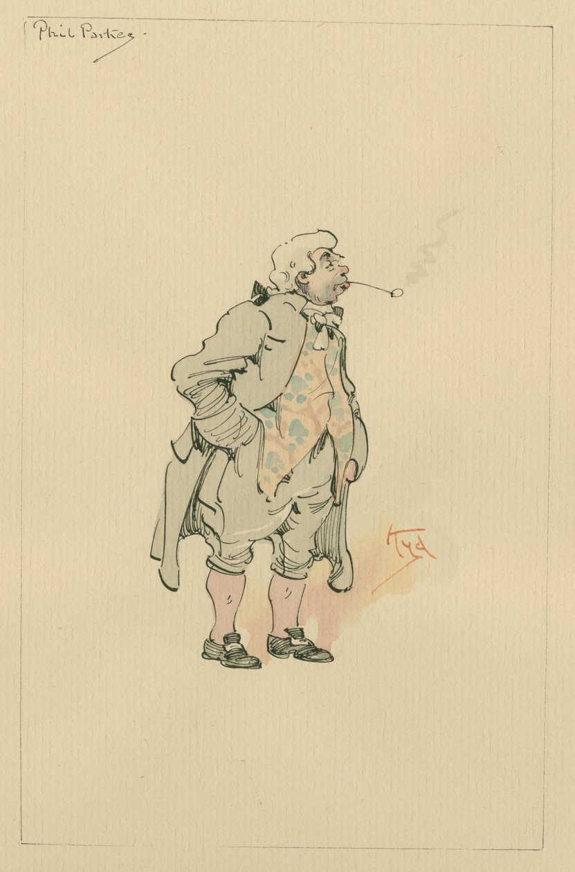 Phil Parkes, cca 1920 (pero a inkoust s wc na papíře) od Joseph Clayton Clarke