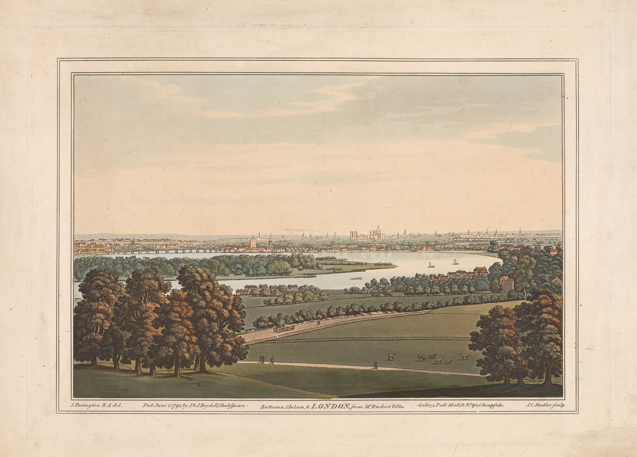 Battersea, Chelsea a Londýn z vily pana Ruckera od Joseph Constantine Stadler