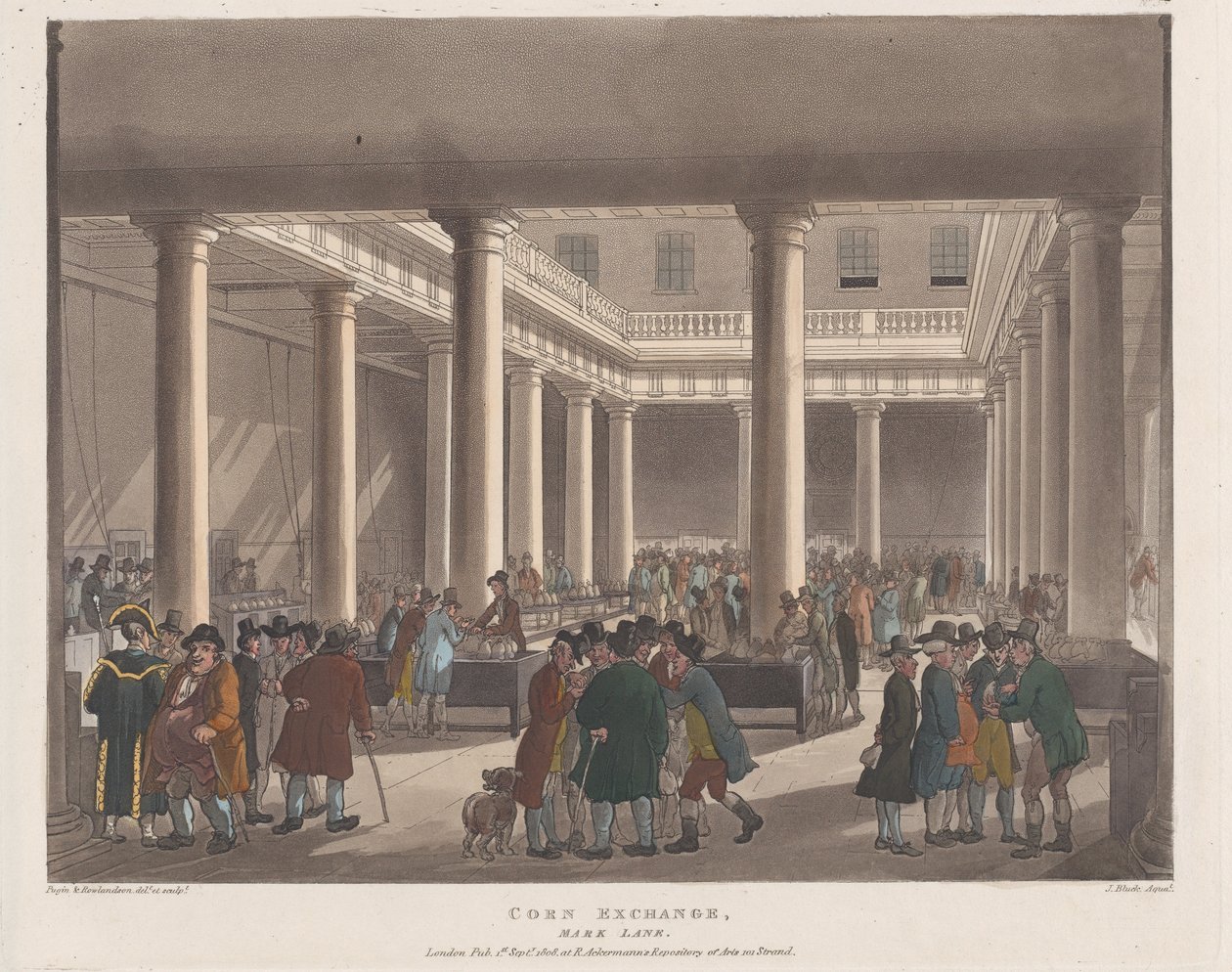 Corn Exchange, Mark Lane, 1. září 1808, 1. září 1808. od Joseph Constantine Stadler